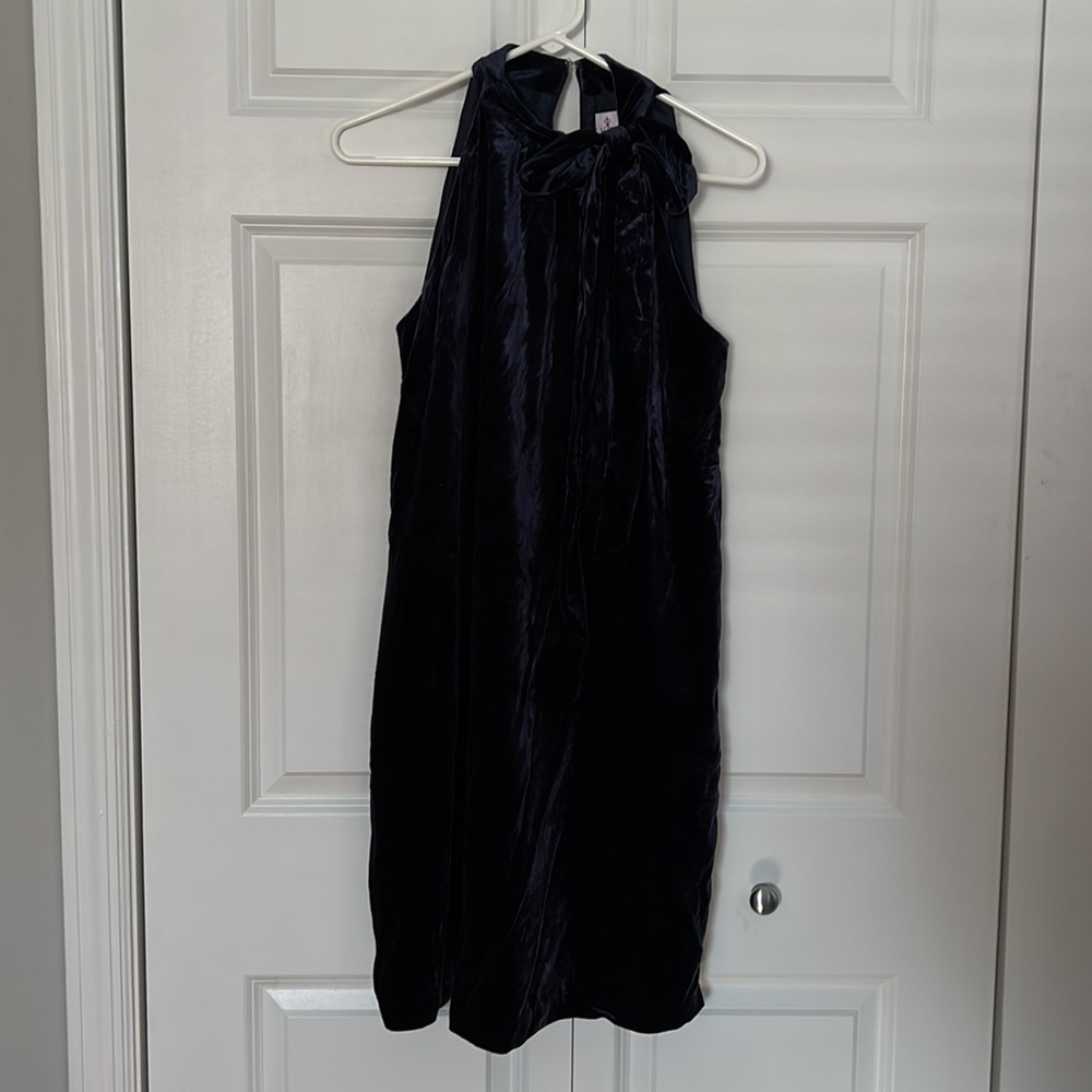 Janie and Jack Navy Crushed Velvet Dress Christmas Holiday party church